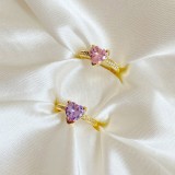 Mor Diamond Heart Yüzük