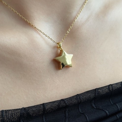 Çelik Star Balloon Kolye Gold