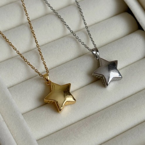 Çelik Star Balloon Kolye Gold